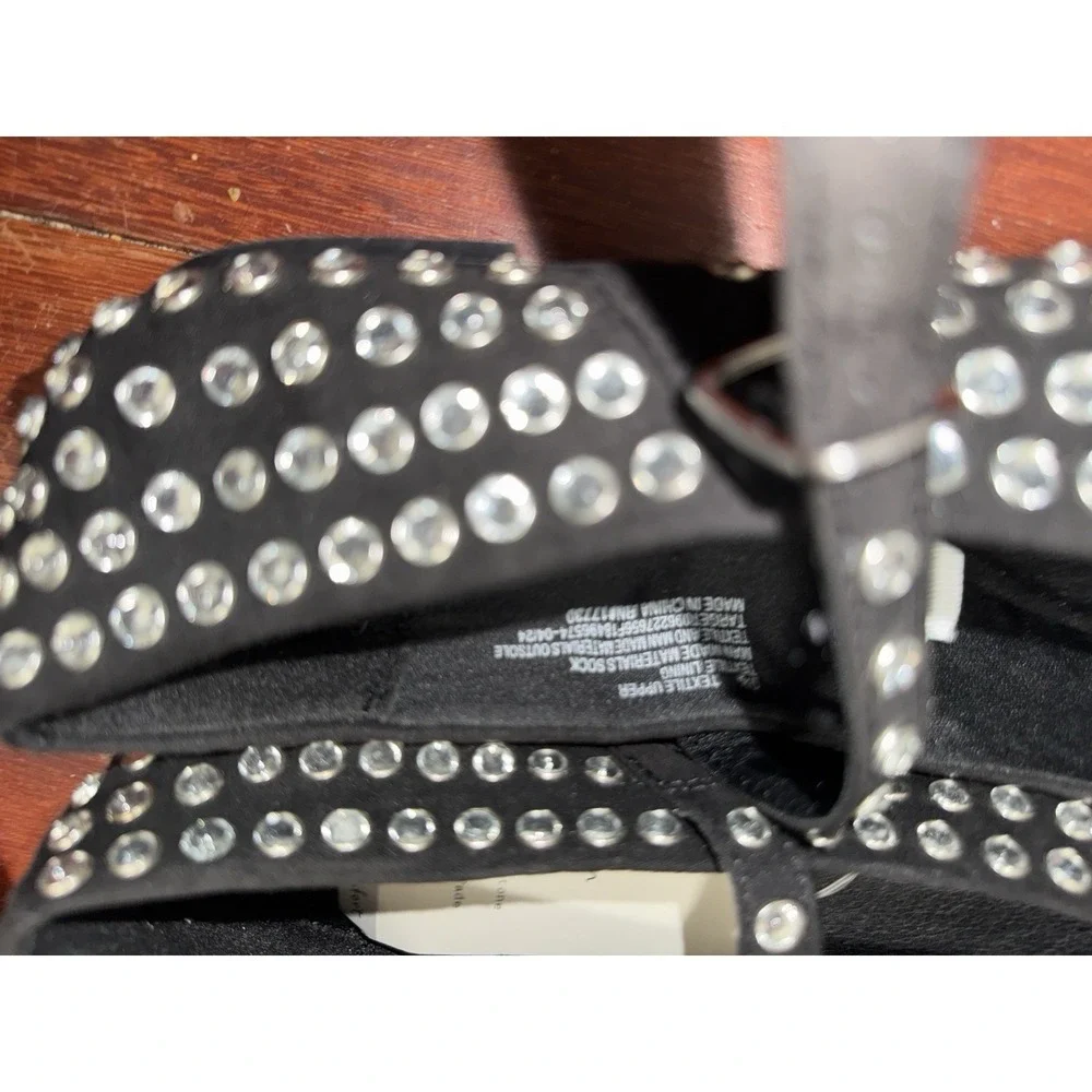 Women's Issa Rhinestone Mary Jane Ballet Flats - A New Day™ Black 9.5